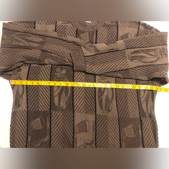 Cypress Links textured golf sweater, dark khaki, XL - Picture 4 of 10